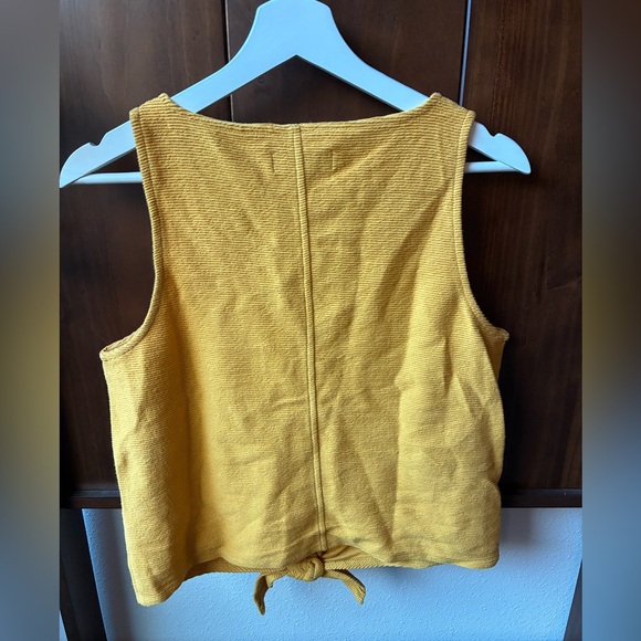 MADEWELL TEXTURE & THREAD BUTTON-FRONT TIE TANK TOP in TUNGSTEN GLOW (Size:M) - Picture 6 of 9